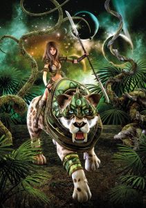 Girl with saber-tooth tiger