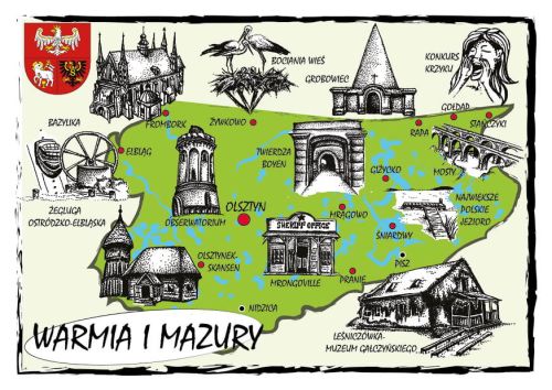 Mapa Warmii i Mazur