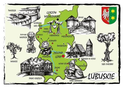 Mapa województwa lubuskiego