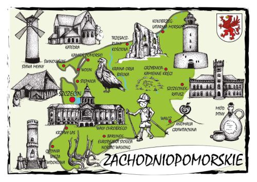 Mapa województwa zachodniopomorskiego