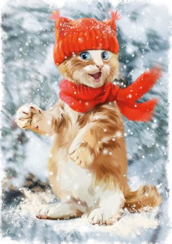 Cat with a scarf