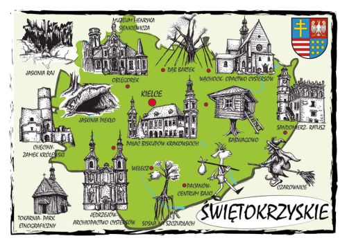 Mapa województwa świętokrzyskiego