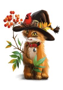 Cat with a branch