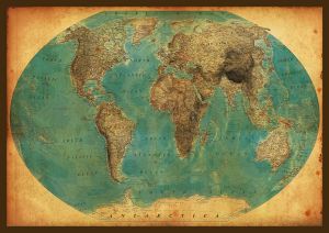 Vintage map of the world