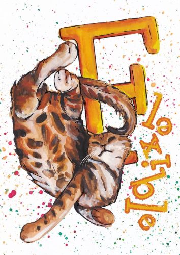 Cat alphabet - F