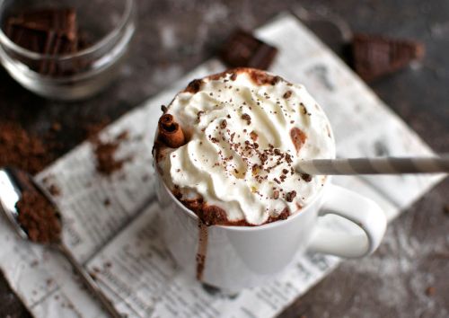 Hot chocolate with whipped cream