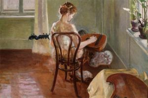 Malczewski Jacek - Interior with the Chimera Playning the Guitar