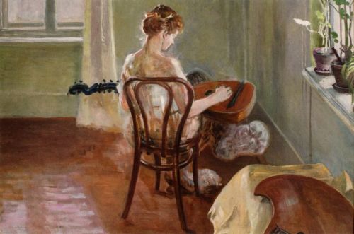 Malczewski Jacek - Interior with the Chimera Playning the Guitar