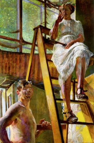 Malczewski Jacek - Satyr and a Model