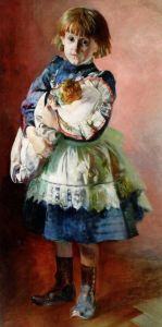 Malczewski Jacek - Portrait of Julia, artist's daughter, with a doll