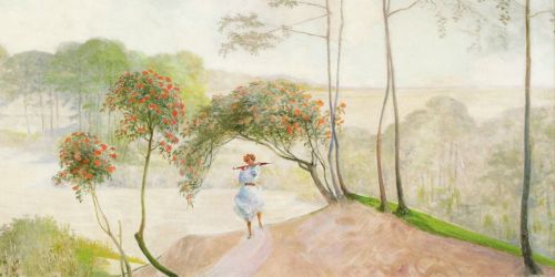 Malczewski Jacek - Landscape with rowanberry, left-hand section of the triptych "Go to the streams"