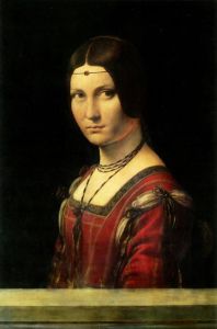 Da Vinci Leonardo - Portrait of an unknown woman, incorrectly knows as "La belle Ferronniere"