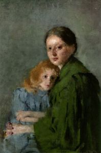 Boznańska Olga - Study of a woman with a girl