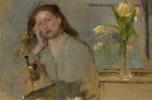 Boznańska Olga - Portrait Sketch of a Young Girl