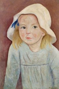 Makowski Tadeusz - Little girl in a white hat
