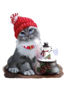Cat and snow globe