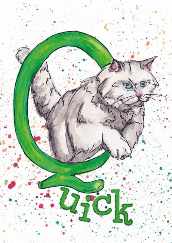 Cat alphabet - Q