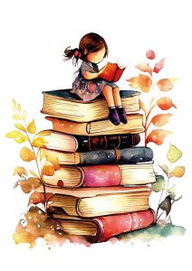 Girl and Books