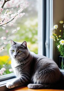 Cat by the window