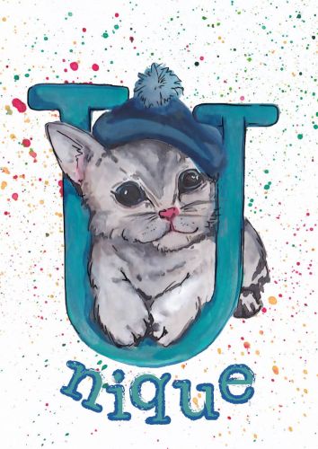 Cat alphabet - U