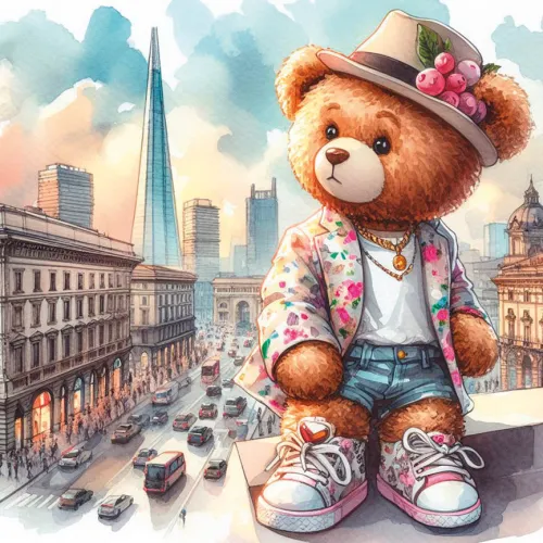 Fashionist Teddy Bear in Milan