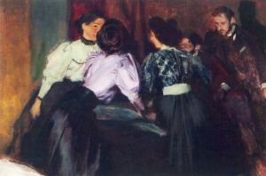 Mehoffer Józef - Sketch to the Painting "Conversation"