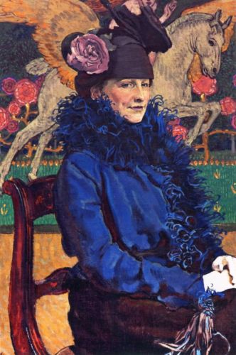 Mehoffer Józef - Portrait of artist's wife with Pegasus