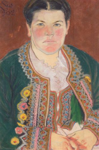 Wyspiański Stanisław - Portrait of wife in a vest