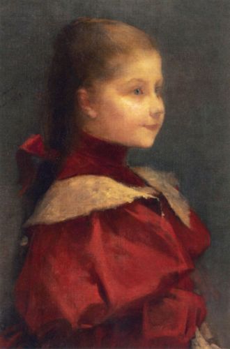 Wyspiański Stanisław - Little girl in a red dress