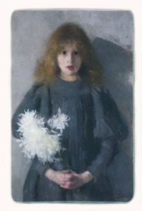 Magnet: Olga Boznańska - Girl with Chrysanthemums