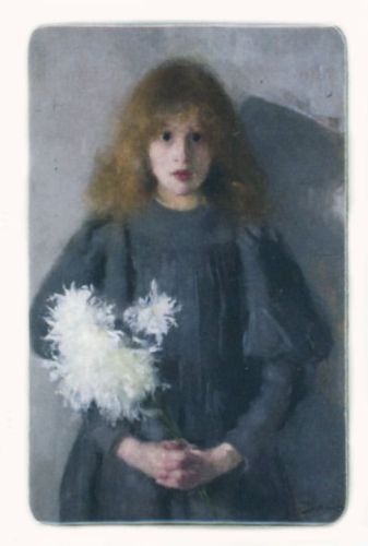 Magnet: Olga Boznańska - Girl with Chrysanthemums