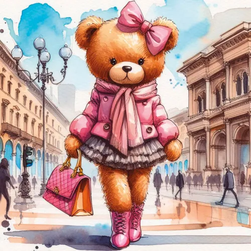 Fashionist Teddy Bear in Milan