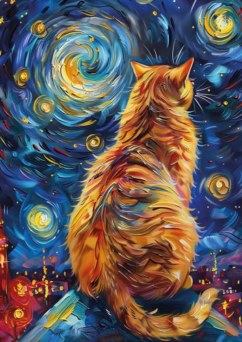 Van Gogh Style Cat