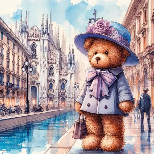 Fashionist Teddy Bear in Milan