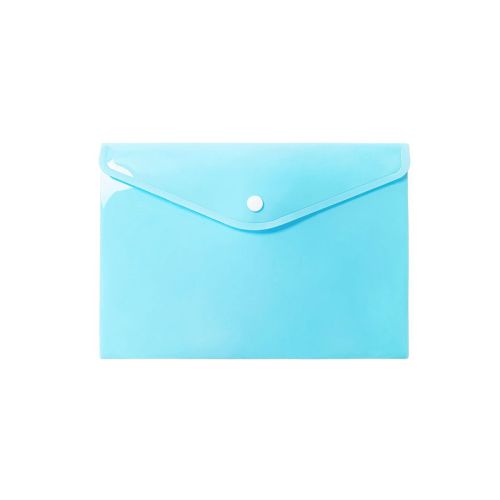 Plastic folder with snap closure - pastel blue