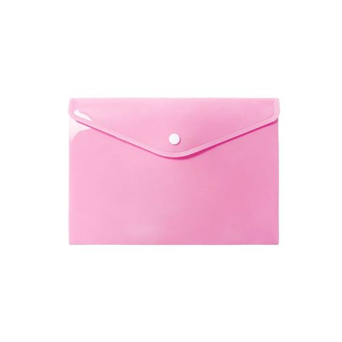 Plastic folder with snap closure - pastel pink