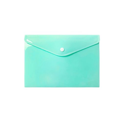 Plastic folder with snap closure - A5 - pastel green