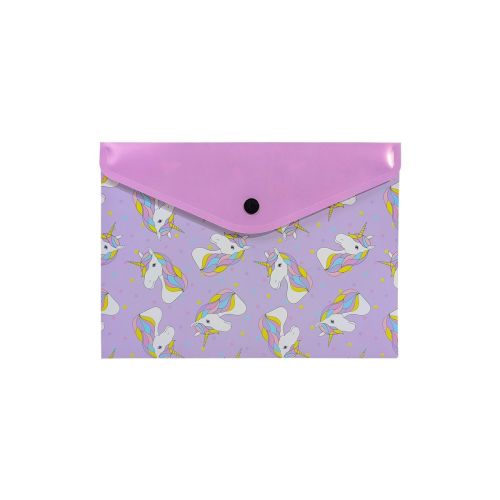 Plastic folder with snap closure - A5 - unicorn
