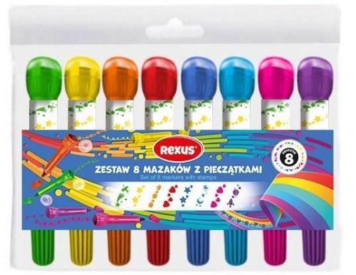 Set of 8 markers with stamps