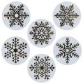Paper stickers on a roll: snowflakes