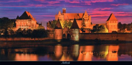Malbork - panoramic postcard