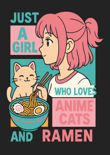 Anime Cats and Ramen