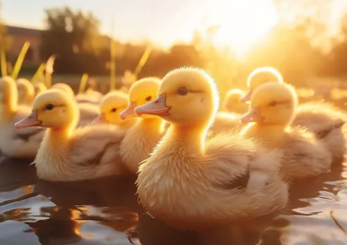 Golden Hour Ducklings