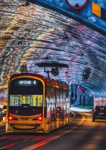 Tram in the W-Z Route Tunnel