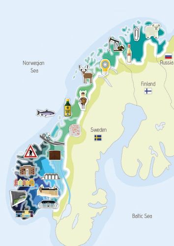 Mapa Norwegii