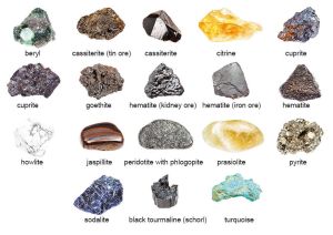 Collection of mineral stones